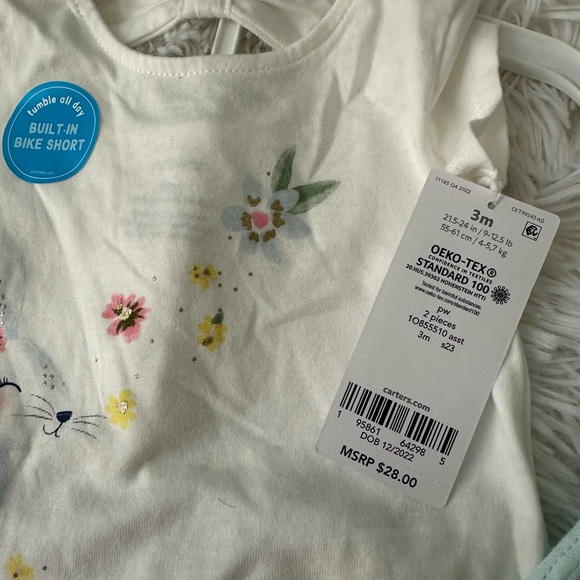 Baby Easter Bunny Onsie and Shirt/Skirt Outfit - Size 3 months 🐰 - Picture 3 of 4